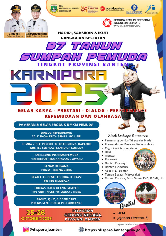 RANGKAIAN HUT SUMPAH PEMUDA KE 97 TINGKAT PROVINSI BANTEN