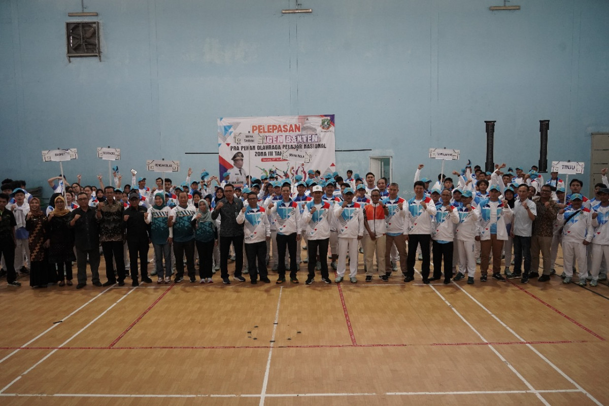 PELEPASAN KONTINGEN PRA POPNAS ZONA III PROVINSI BANTEN TAHUN 2024 DI UPTD PEMBINAAN DAN PELATIHAN OLAHRAGA