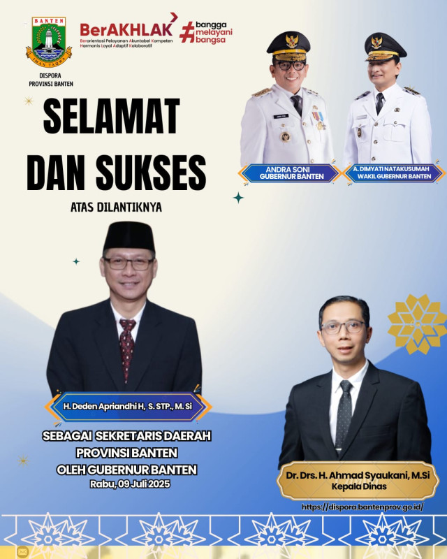SELAMAT DAN SUKSES ATAS PELANTIKAN SEKRETARIS DAERAH