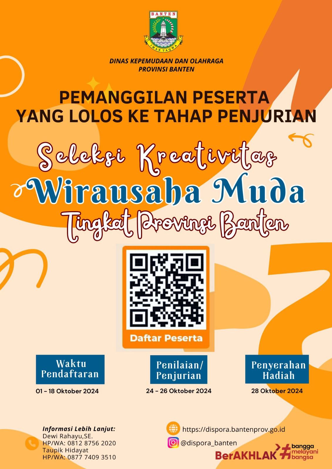 Pengumuman dan Pemanggilan Peserta Lomba Kreativitas Wirausaha Muda 2024